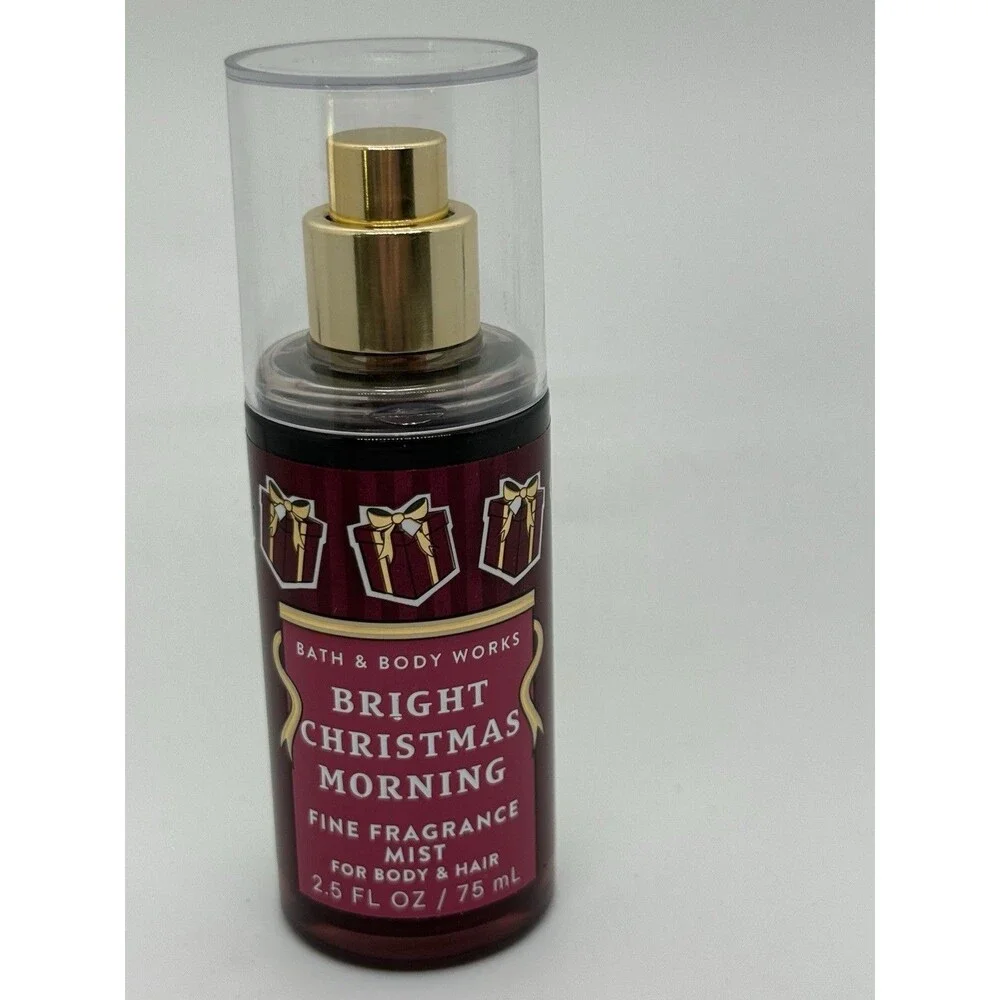 Bath and Body Works TRAVEL BRIGHT CHRISTMAS MORNING MIST, BODY CREAM SET 2.5ozEa